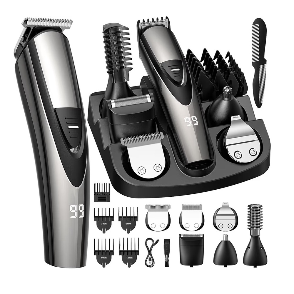 Beard Trimmer for Men - 12-in-1 Cordless Grooming Kit
